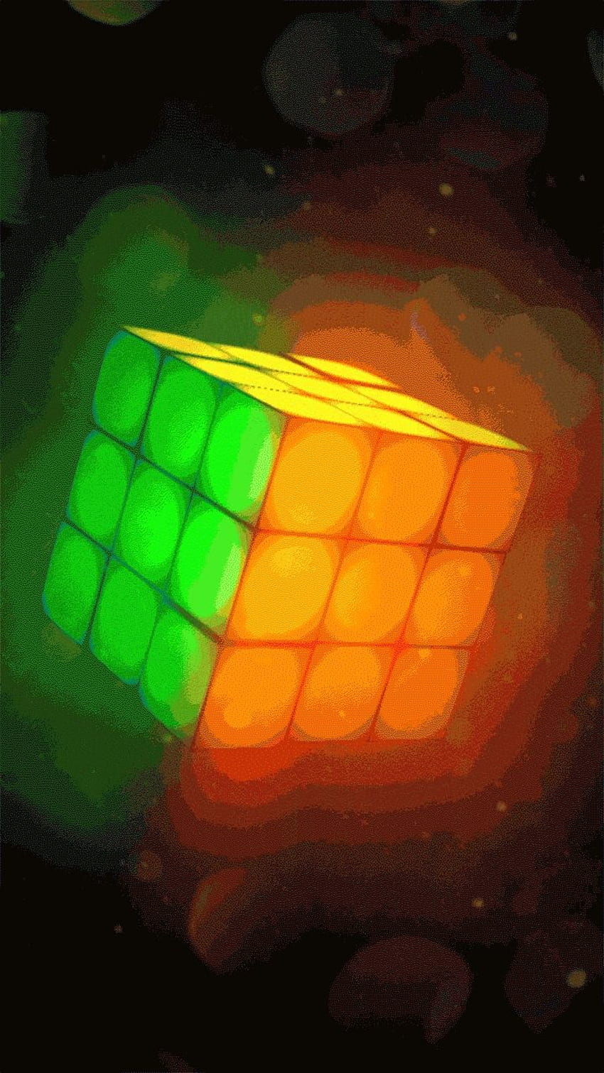 Móvil en movimiento 3D animado - Cubo de Rubik en movimiento, Cubo de Rubik fondo de pantalla del teléfono