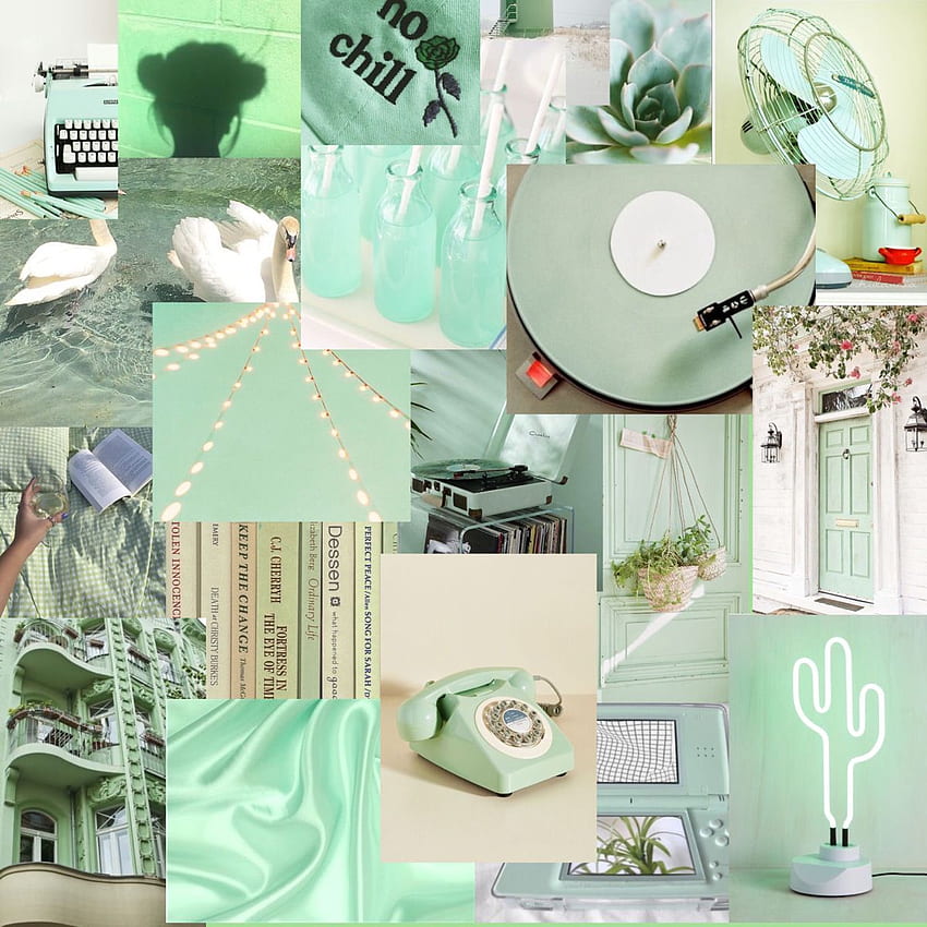 Aesthetic Light Green - Most Popular Aesthetic Light Green Background, Sage Green Collage HD phone wallpaper