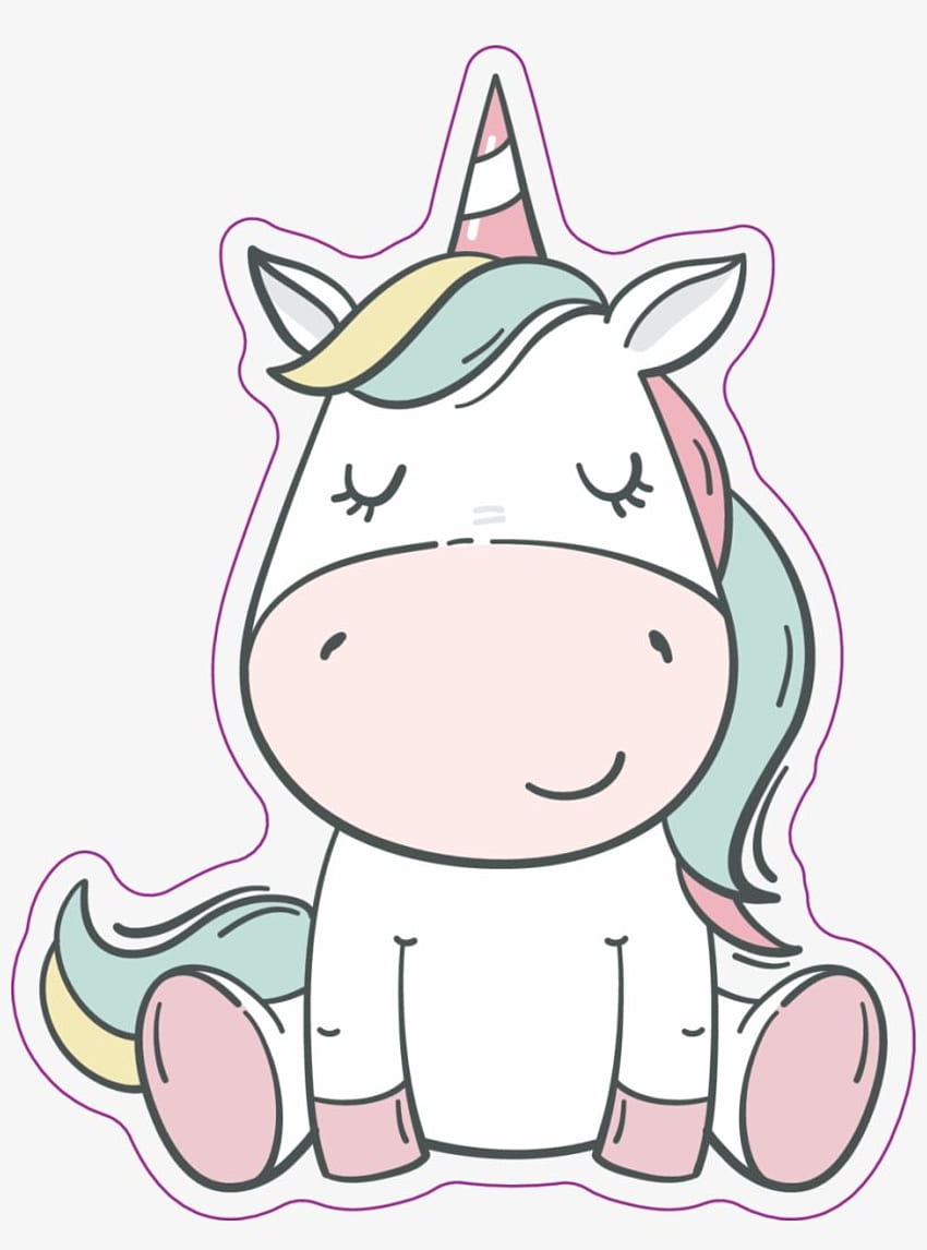 Clipart Pink Unicorn Kawaii Stickers Transparent Clipart - Cute Baby Unicorn Png Transparent PNG - - on NicePNG, Cute Baby Unicorns HD 전화 배경 화면
