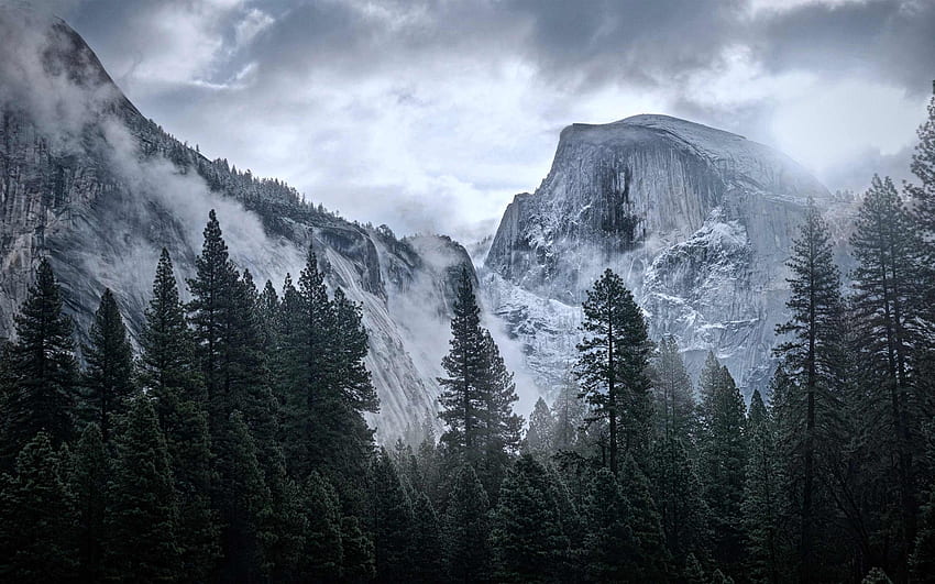 Montagnes de Yosemite , , Montagnes , Nature , Yosemite, Rainy Mountain Fond d'écran HD