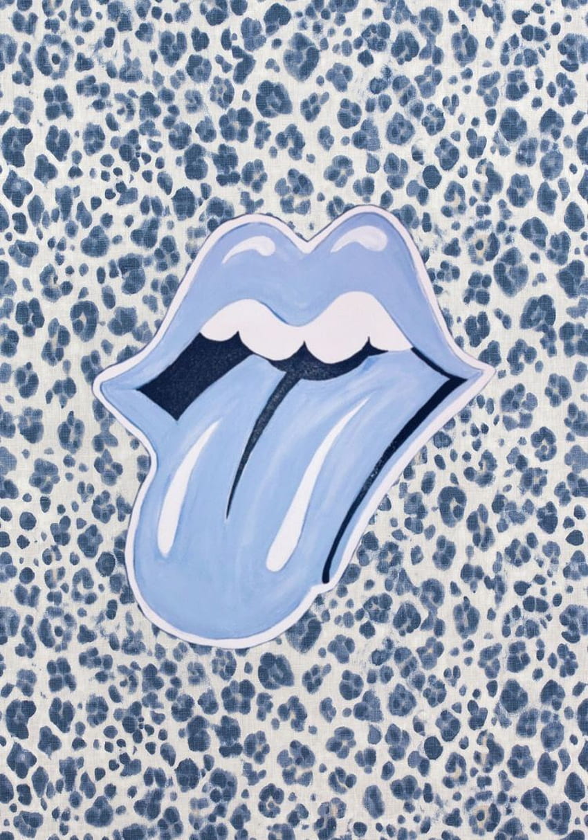 blue rolling stones with cheetah print. Preppy , Baby blue , Blue aesthetic pastel, Cute Rolling Stones HD phone wallpaper