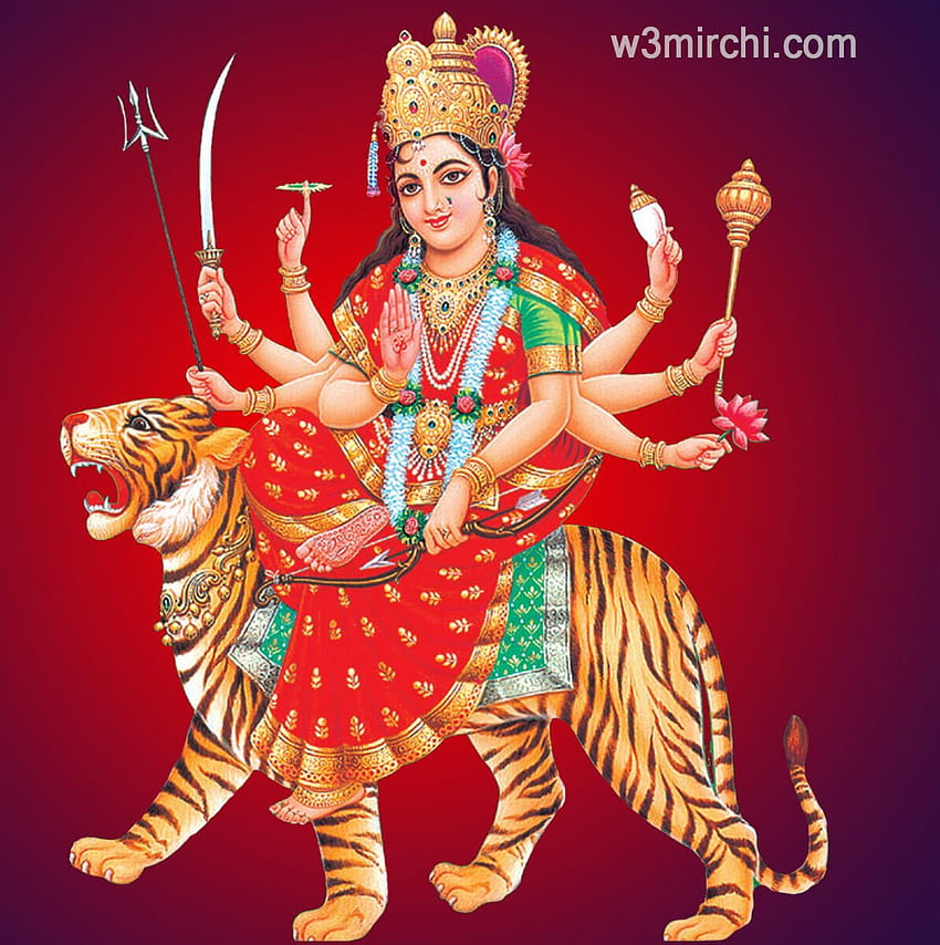 Mata Rani, Statue, Felidae, Mythologie HD-Handy-Hintergrundbild