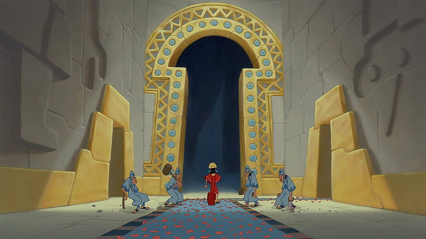In The Emperor's New Groove (2000), The entrance Emperor Kuzco walks into has a very phallic shape. This is because Emperor Kuzco has an enormous dick, as stated by the director. : shittymoviedetails, Kuzco from The Emperor's New Groove HD wallpaper