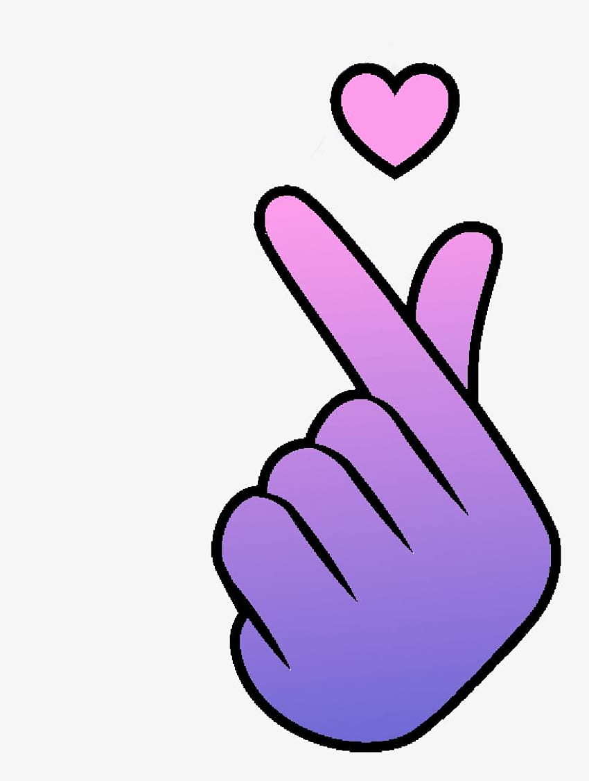 Emoji mano corazón transparente, dedo corazón fondo de pantalla del teléfono