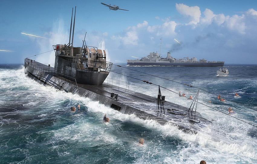 U-Boot, U-Boot, U-Boot, Marine, U 505, U-Boot Typ IXC für , Abschnitt оружие HD-Hintergrundbild