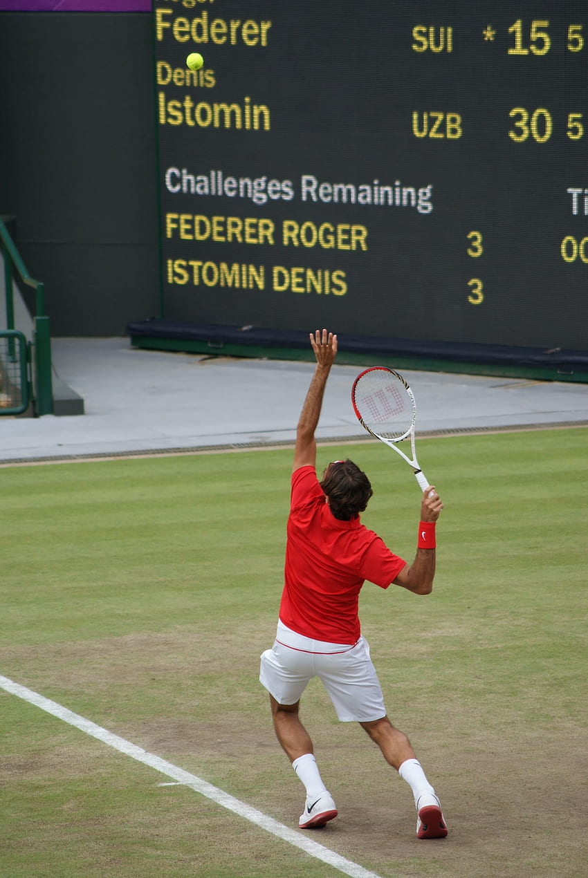 Service de tennis, service Roger Federer Fond d'écran de téléphone HD