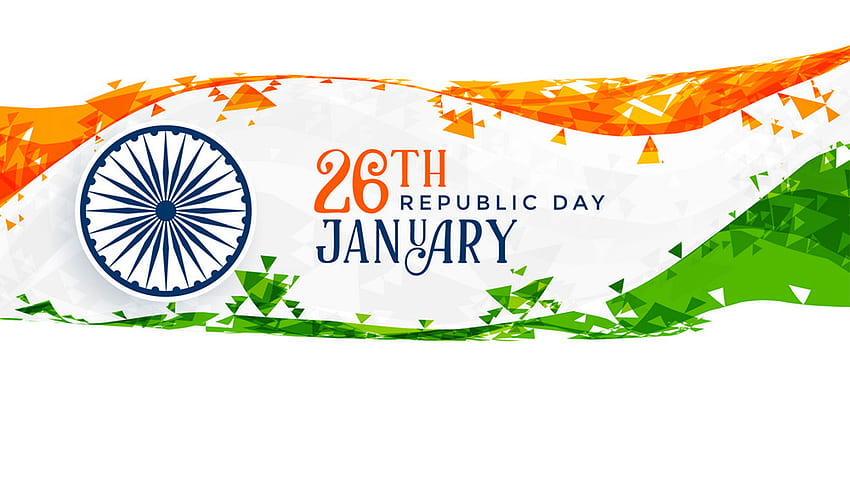 Día de la República 26 de enero Celebración Bandera Arte creativo blanco Día de la República fondo de pantalla