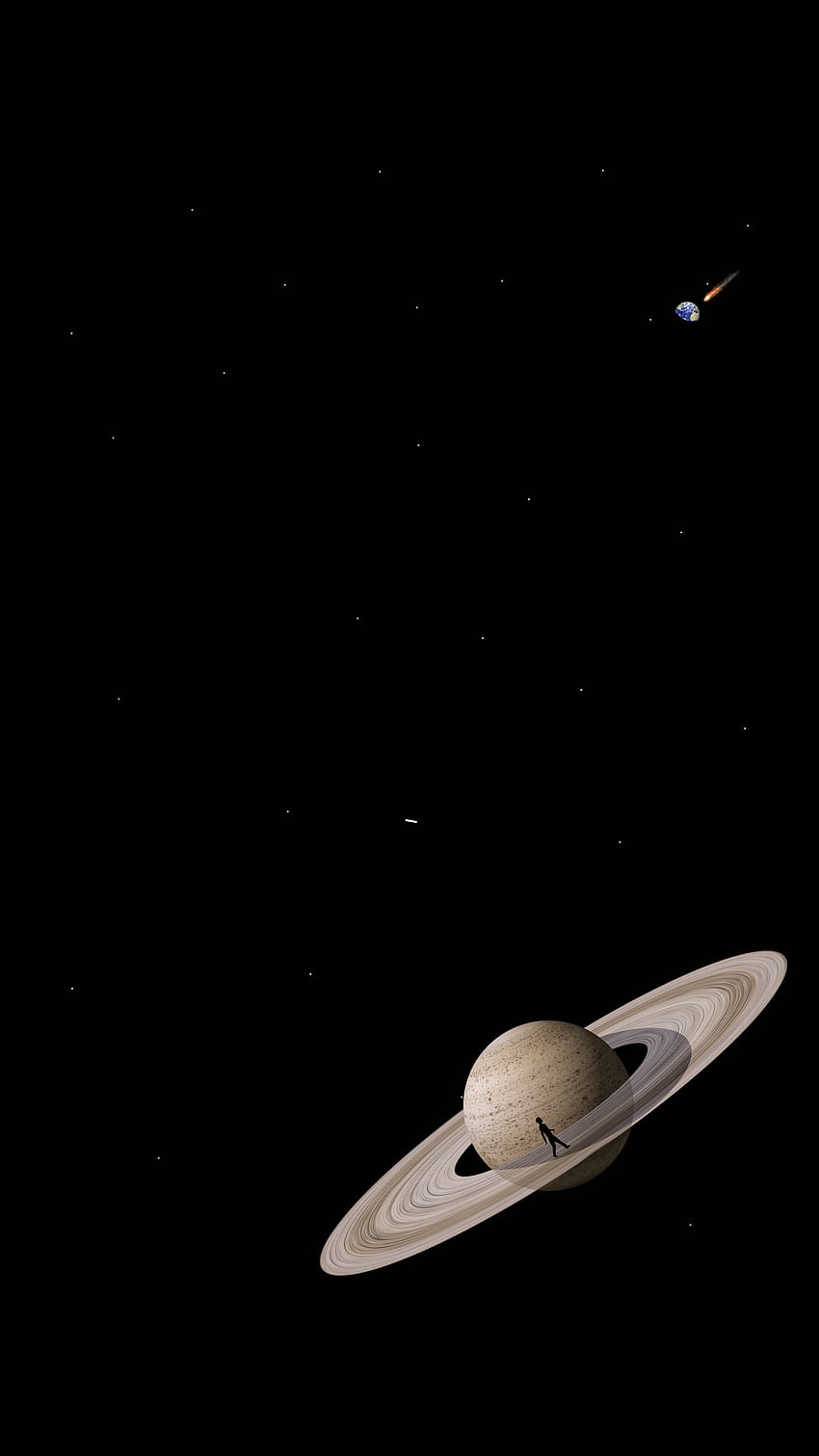UNIVERSO, planeta, saturno, tierra HD phone wallpaper