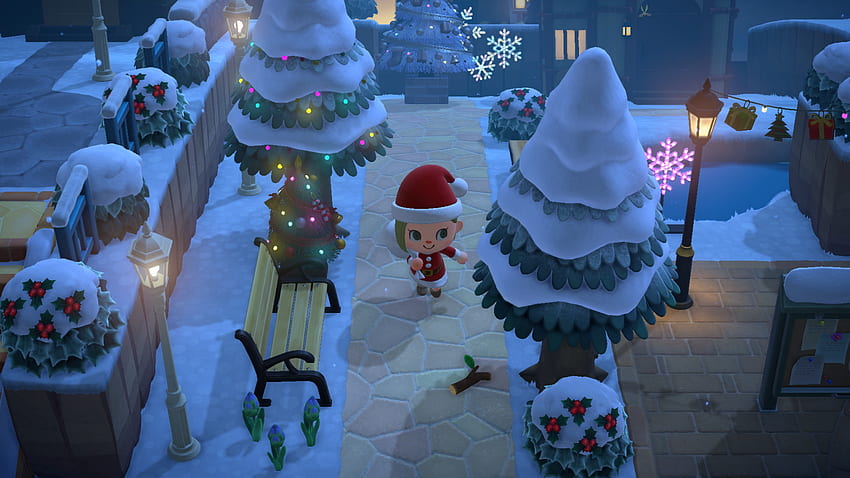Onset of Winter in Animal Crossing Brings the Mesmerizing Northern Lights to New Horizons HD wallpaper