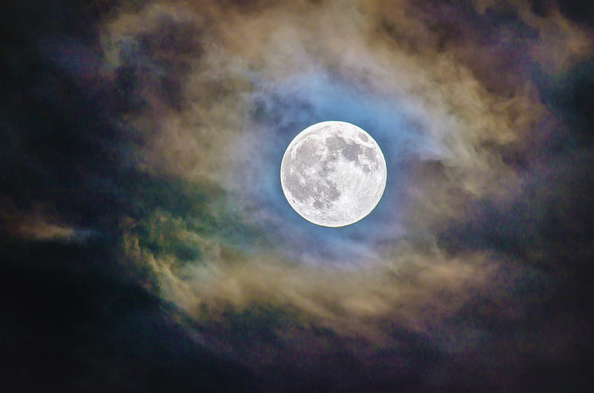 Full Moon in Cloudy Night Sky Ultra . Background ., Night Sky Moon HD wallpaper