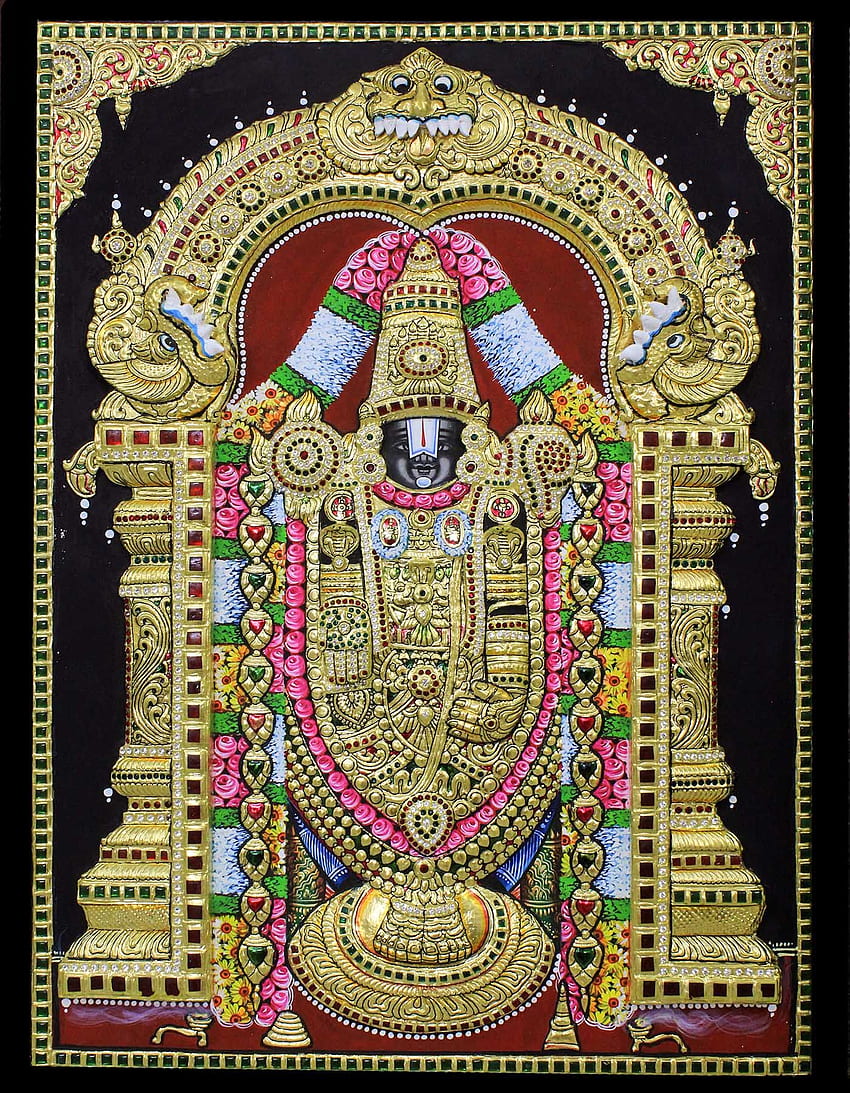 y Tanjore'a. Malarstwo Tanjore, indyjska sztuka ludowa, malarstwo, Thanjavur Tapeta na telefon HD