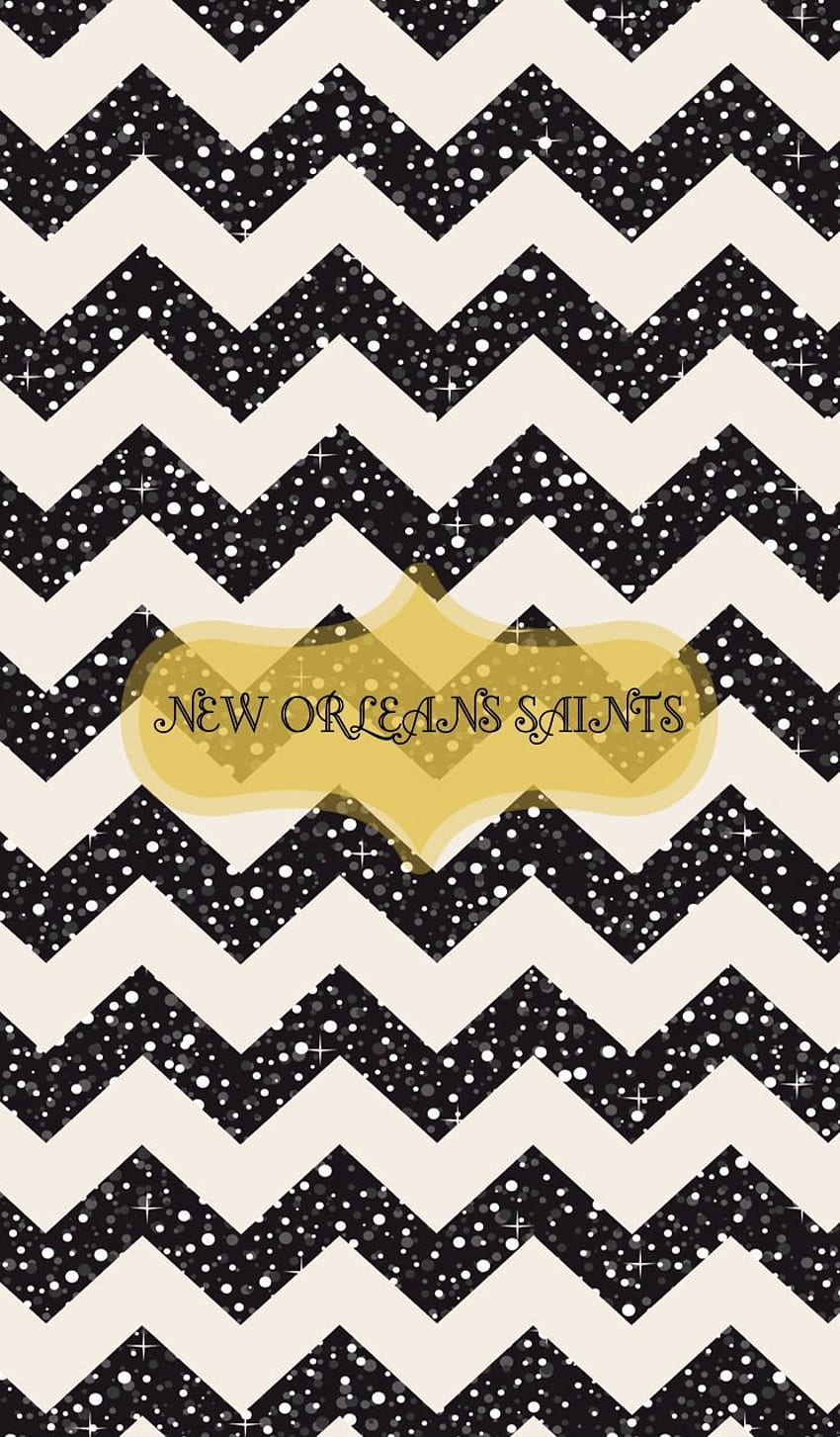 Iphone New Orleans Saints z czarnym brokatem w jodełkę. Chevron iPhone, Chevron, Złoty szewron Tapeta na telefon HD