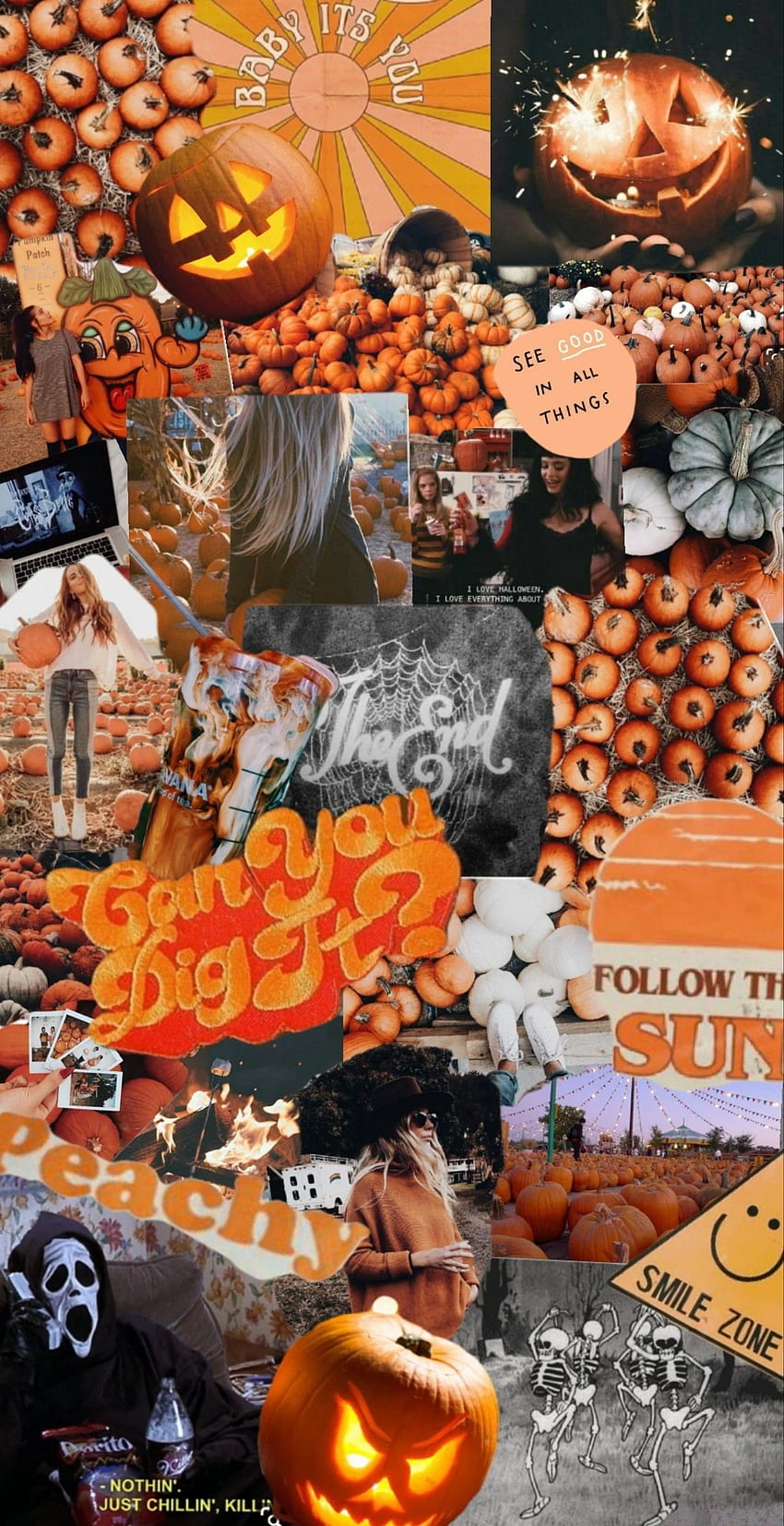 Autumn Halloween Pumpkins Candles Fence Fire Fall Collage Fall Collage HD  wallpaper  Peakpx