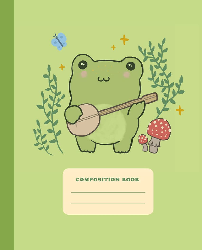 Composition Book: Cute Frog Playing Banjo Mushroom. College Ruled Lined Notebook. Kawaii Cottagecore Aesthetic Journal for Girls & Boys, Kids, Teens: 9798539311018: Frogs, Ministry of: Books, Mushroom Frog HD phone wallpaper