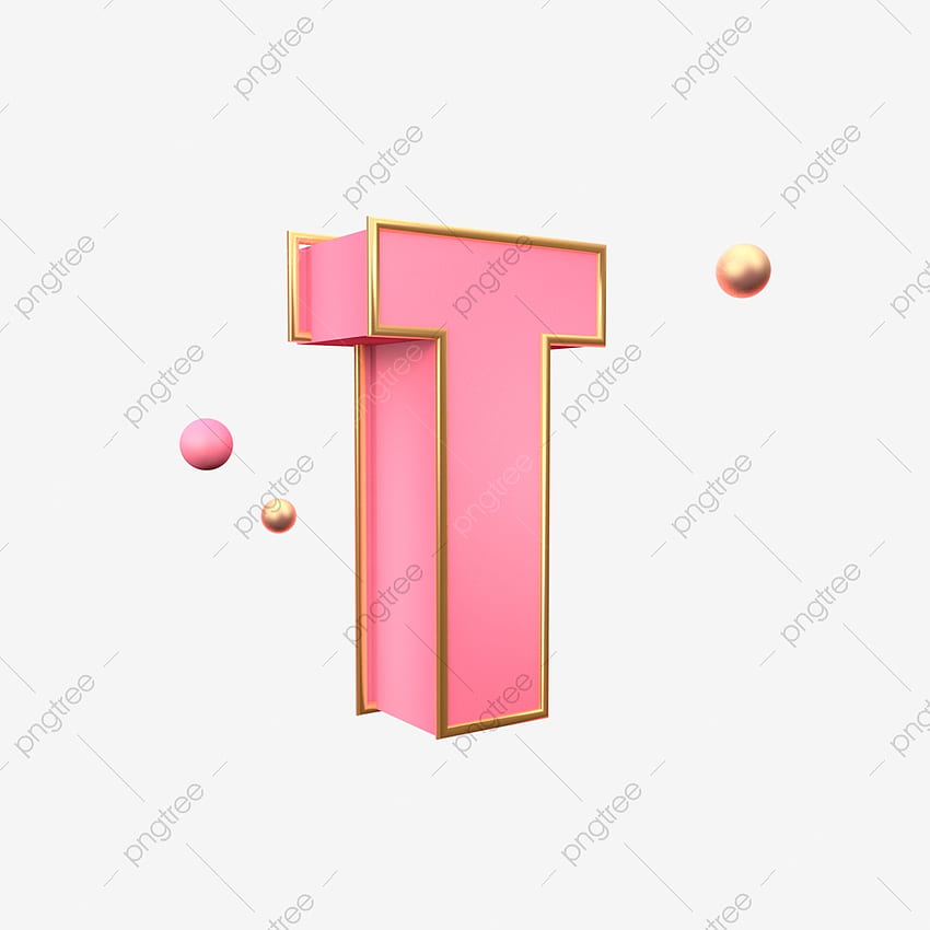 Three Dimensional Girly Wind Letter Decoration PNG , Text Effect PSD For , Cute Letter T HD phone wallpaper