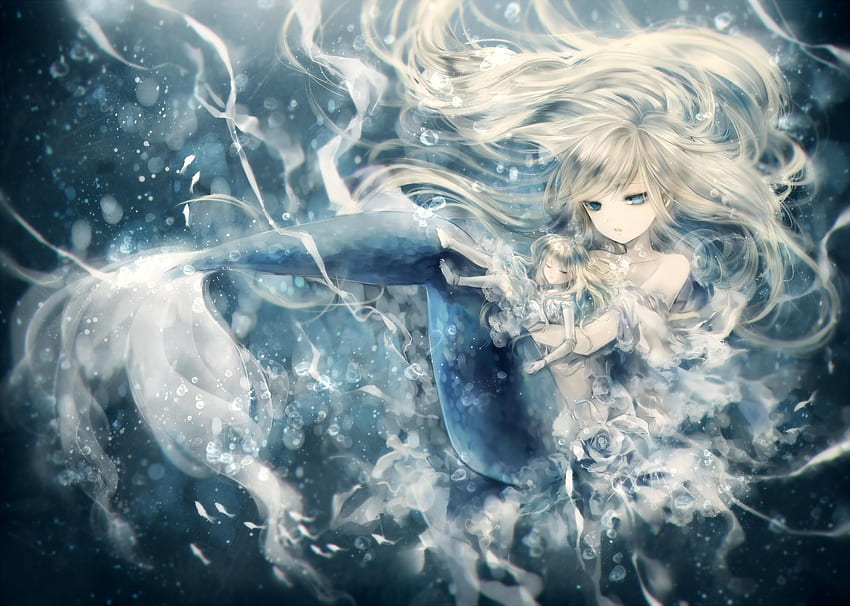 Mermaid princess anime style, manga illustration generative ai 23958855  Stock Photo at Vecteezy