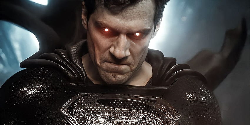 Fans der Justice League erzeugen eine wunderschöne hochauflösende Aufnahme von Superman im schwarzen Anzug HD-Hintergrundbild