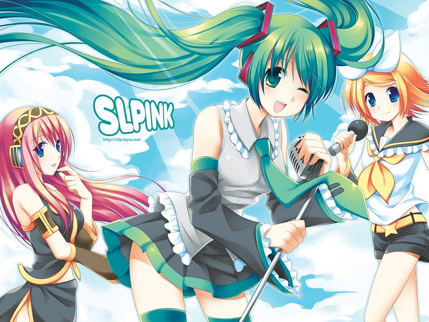 Vocaloid, Miku, Musik, Luka, Anime, Lächeln, Rin HD-Hintergrundbild