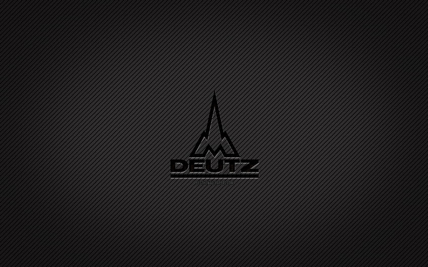 Deutz Fahr カーボン ロゴ、グランジ アート、カーボン背景、クリエイティブ、Deutz Fahr ブラック ロゴ、ブランド、Deutz Fahr ロゴ、Deutz Fahr 高画質の壁紙