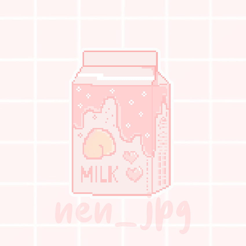 Nen. KOFI SHOP OPEN - I make Pixelart and cute items <3 is a cute artist as well ^_^, Kawaii Milk HD phone wallpaper
