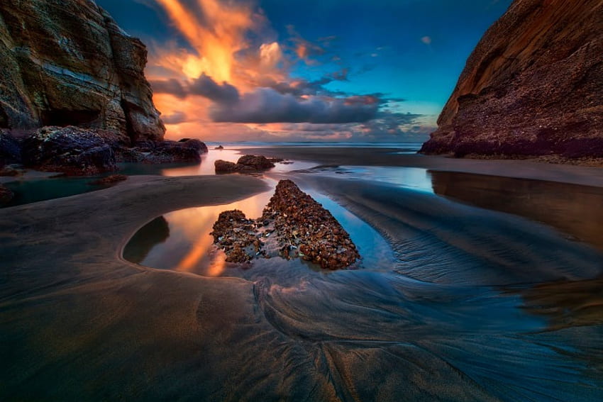 ซีสเคป ทะเล ทราย วิวทะเล พระอาทิตย์ขึ้น ชายหาด เมฆ วิว ธรรมชาติ ท้องฟ้า ความงดงาม พระอาทิตย์ตก มหาสมุทร วอลล์เปเปอร์ HD