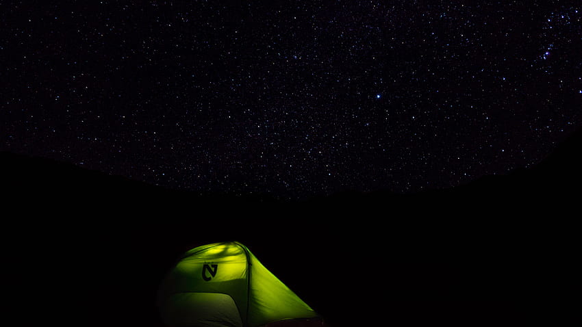 Stars, Night, Dark, Starry Sky, Tent, Camping, Campsite HD wallpaper