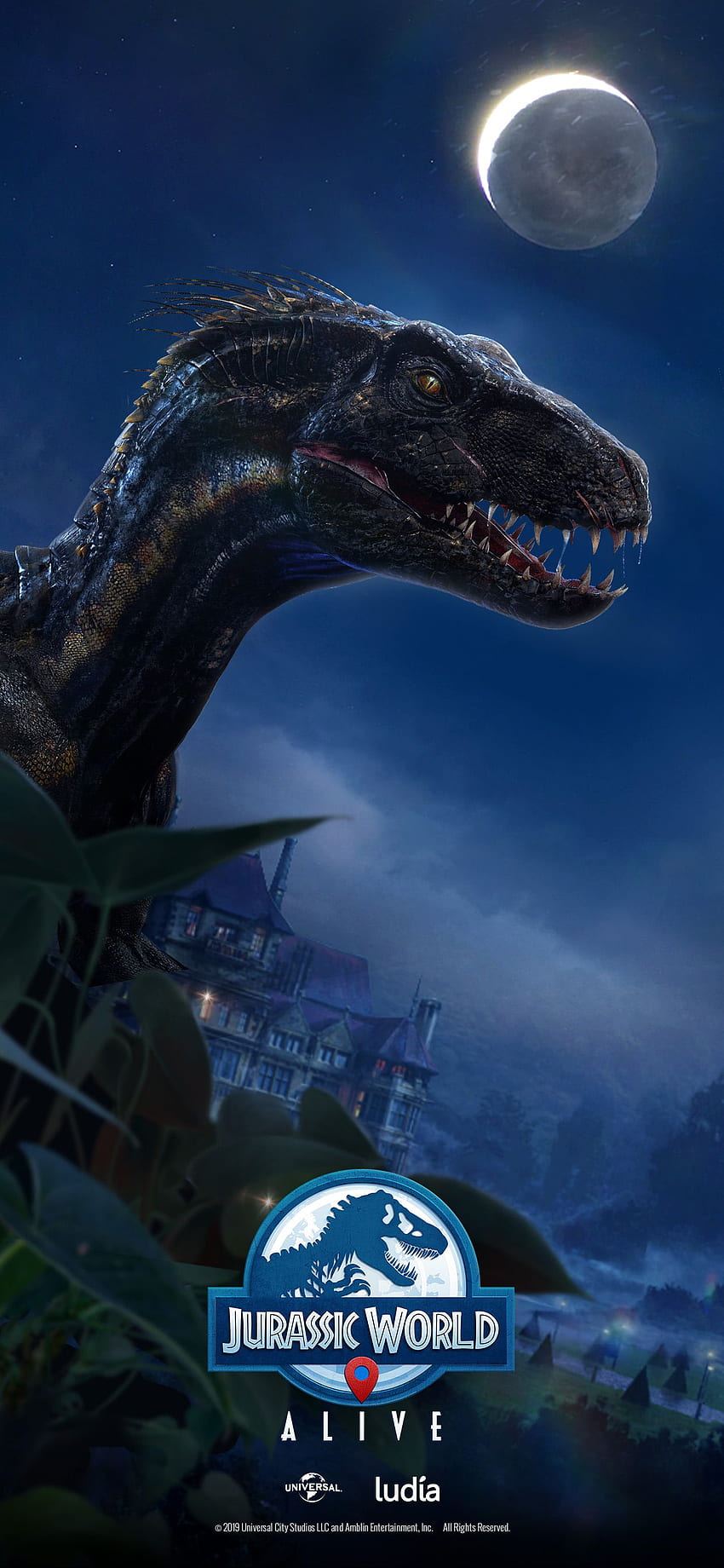 Dinosaure bleu, Jurassic Park minimaliste Fond d'écran de téléphone HD