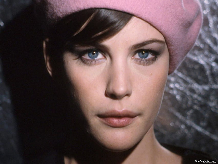 Liv Tyler, grandes olhos azuis, bonita, chapéu rosa bonito, atriz, fêmea papel de parede HD