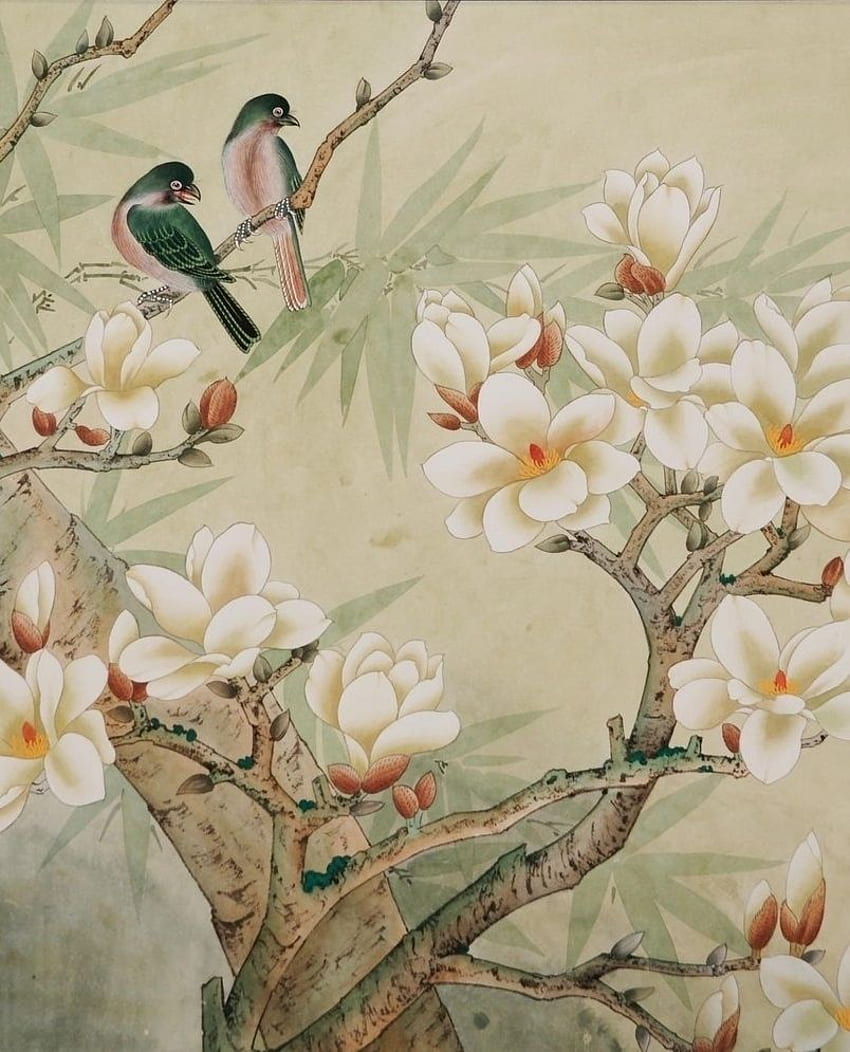KUNST 2F 32 (mm)2. Азиатская красота. Vogel, asiatische Vogelkunst HD-Handy-Hintergrundbild