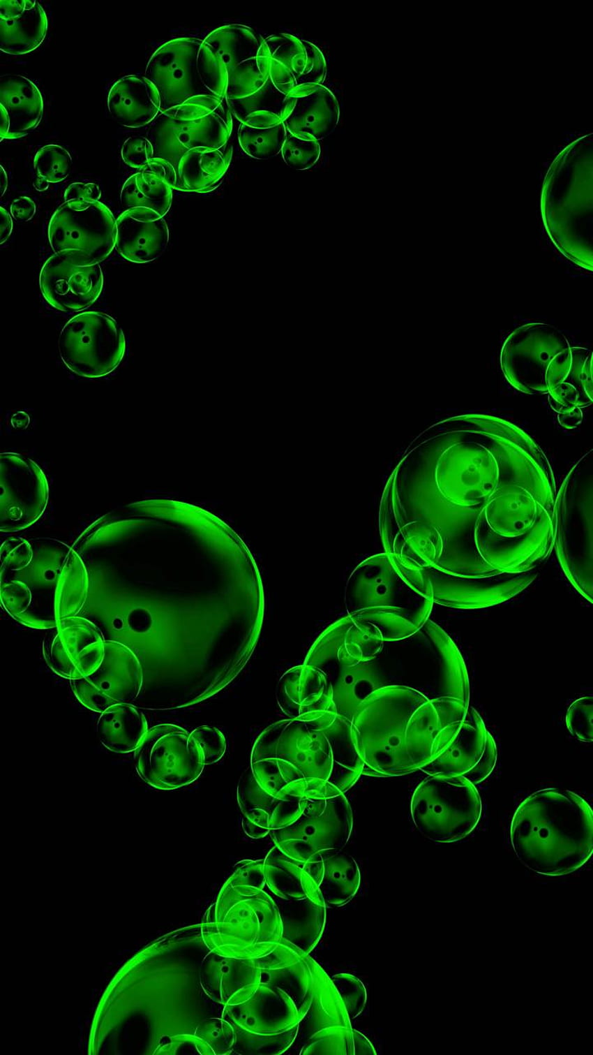 Green Bubbles HD phone wallpaper