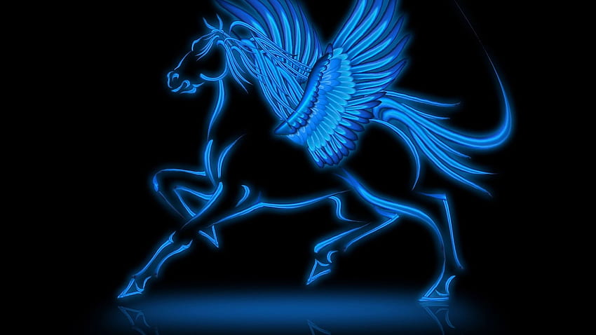 Pegasus Horse Forcom, Pegaso Nero Sfondo HD