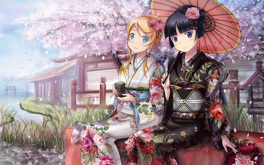 Kimono . Kimono, Japanese Girl Anime HD Wallpaper | Pxfuel