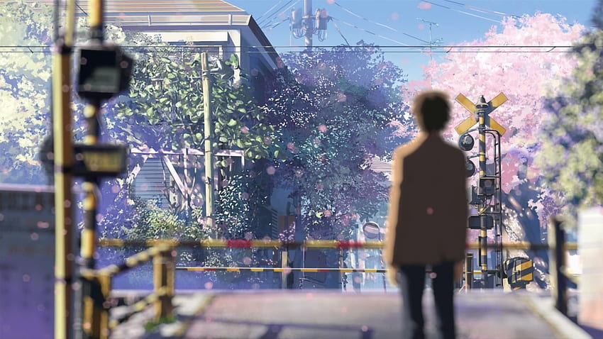 Makoto Shinkai 5 เซนติเมตรต่อวินาที ทางข้ามทางรถไฟ 5 เซนติเมตรต่อวินาที วอลล์เปเปอร์ HD