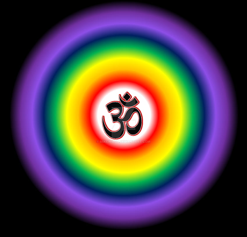 Om Symbole Mandala Avec Chakra Couleurs Ésotérique Fond d'écran HD