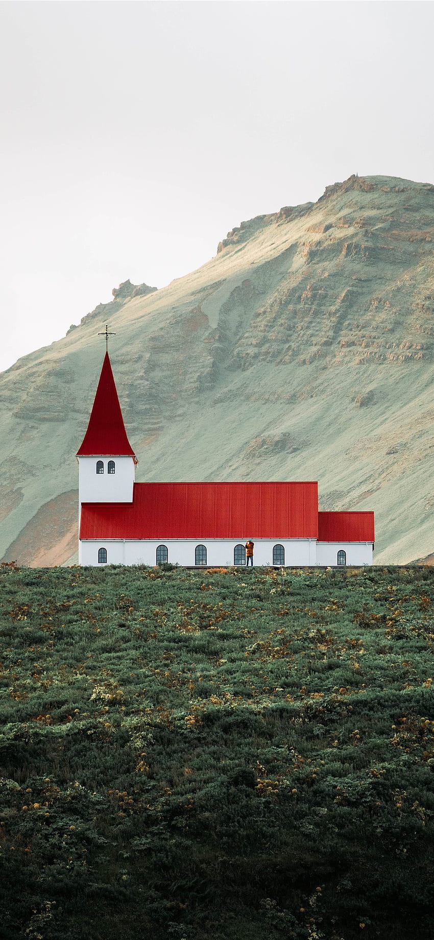 Beautiful Church in Vik Iceland iPhone X HD phone wallpaper
