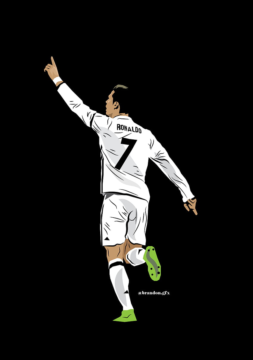 gangsta benzinaio sul gioco dei cuori. Calcio Ronaldo, cartone animato CR7 Sfondo del telefono HD