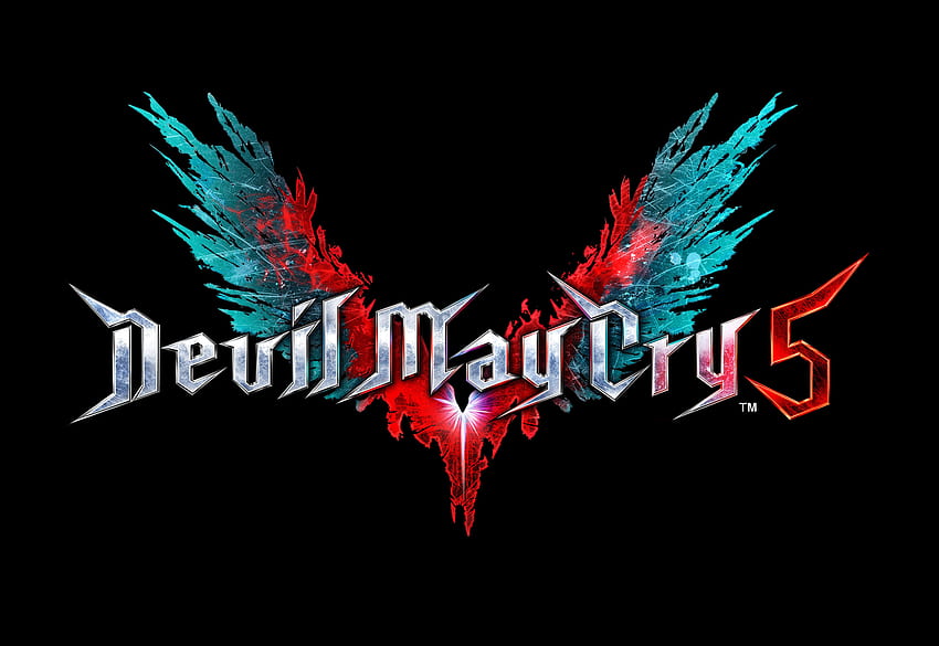 : лого, тъмен фон, Devil May Cry 5, , Черно, Devil May Cry5 HD тапет