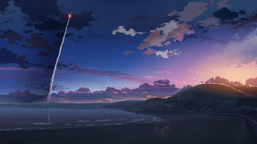 Nuages ​​​​et paysage d'anime Fond d'écran HD