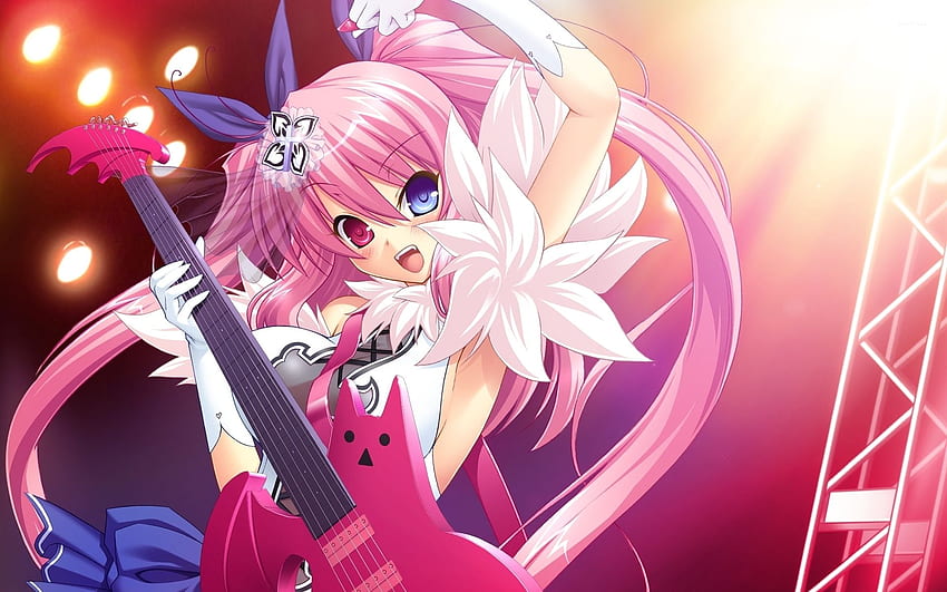 Vampire with pink hair playing the guitar - Anime HD wallpaper | Pxfuel
