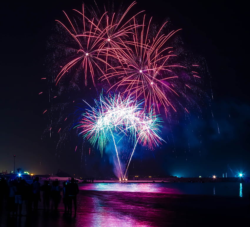 świętowanie, fajerwerki, niebo Tapeta HD