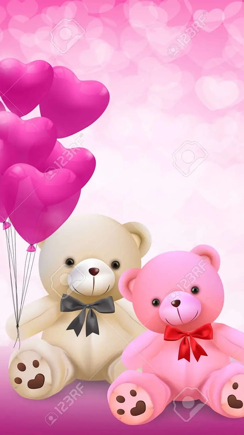 Pink Teddy Bear, Beautiful Painting HD phone wallpaper