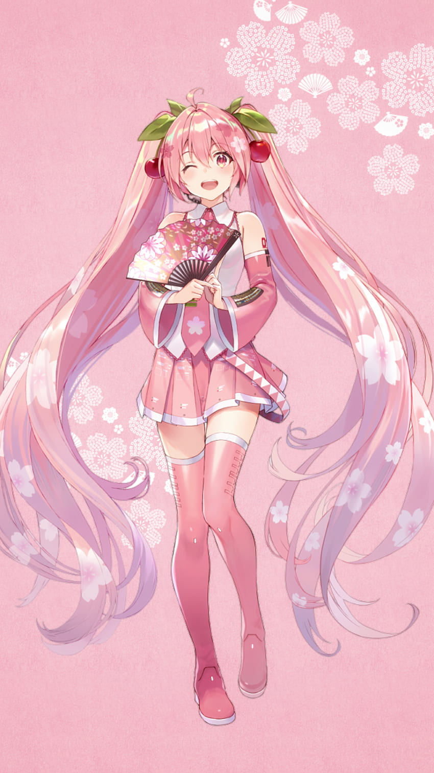 Luna's Anime , Sakura Hatsune Miku HD phone wallpaper