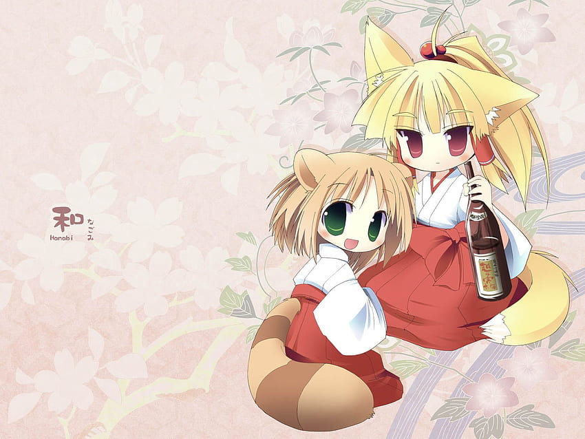 Anime Fox With Wine - -, Chibi Fox Girl HD wallpaper