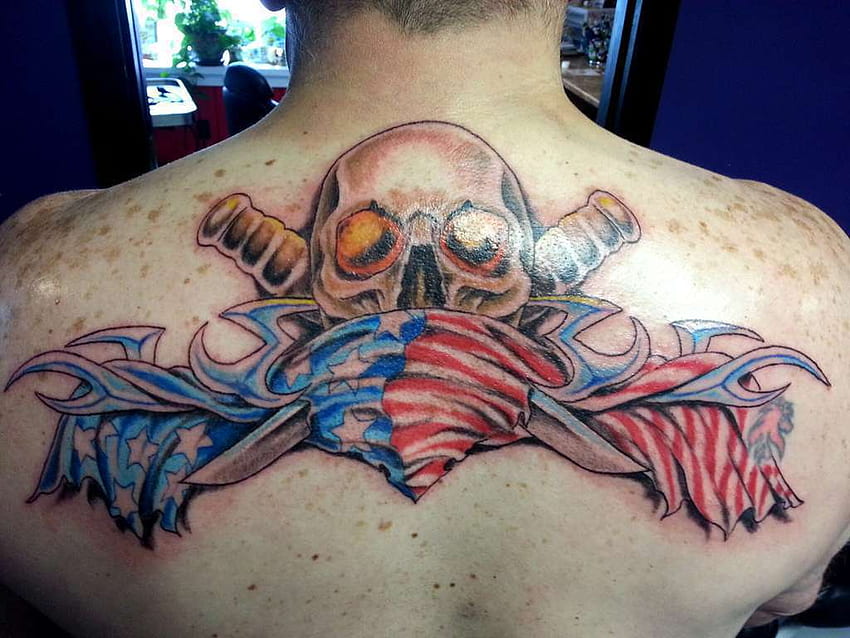 America Flag Skull Tattoo Design For Leg Calf  American flag tattoo Patriotic  tattoos Skull tattoo design