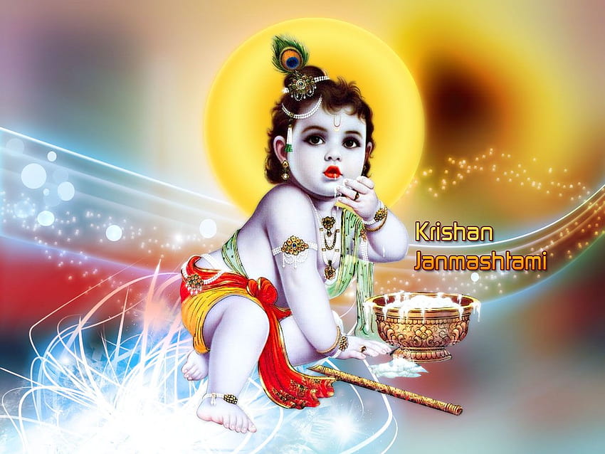 Shri Krishna Janmashtami Whatsapp Status Dp Video Songs Sms Wishes, Krishna God 3D Fond d'écran HD