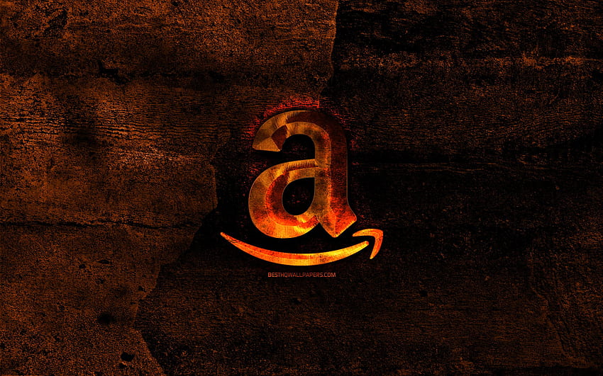 Amazon fiery logo, orange stone HD wallpaper
