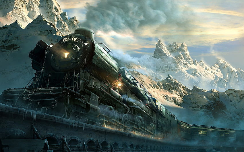 Landscape, Train, Railway, Mountain, Snow, Frost, Machine, Clouds, Winter,  Nature, Snowy Peak, Steam Locomotive, Sunset, Sunlight / and Mobile  Background HD wallpaper | Pxfuel