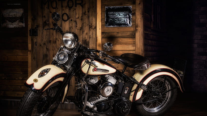 Old School Harley Davidson Motorcycle, Retro Motorcycle HD wallpaper