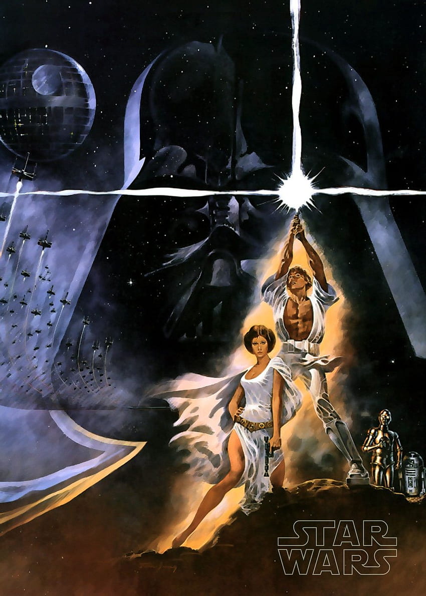 frais de port Star Wars (1977) Affiche de cinéma classique HOME DECO Collection Art inch B12. jaune. bébés de carreaux Fond d'écran de téléphone HD