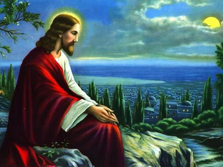 อธิษฐานเหนือกรุงเยรูซาเล็ม พระเจ้า อธิษฐาน พระเจ้า พระเยซู พระคริสต์ วอลล์เปเปอร์ HD